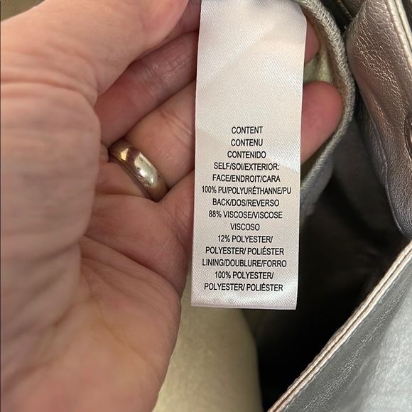 Wayf Silver Metallic Soft Faux Leather Pants - Picture 7 of 11